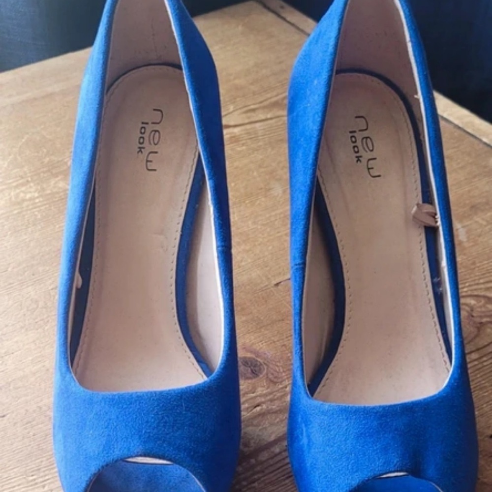 New Look Royal Blue Peep Toe Heels